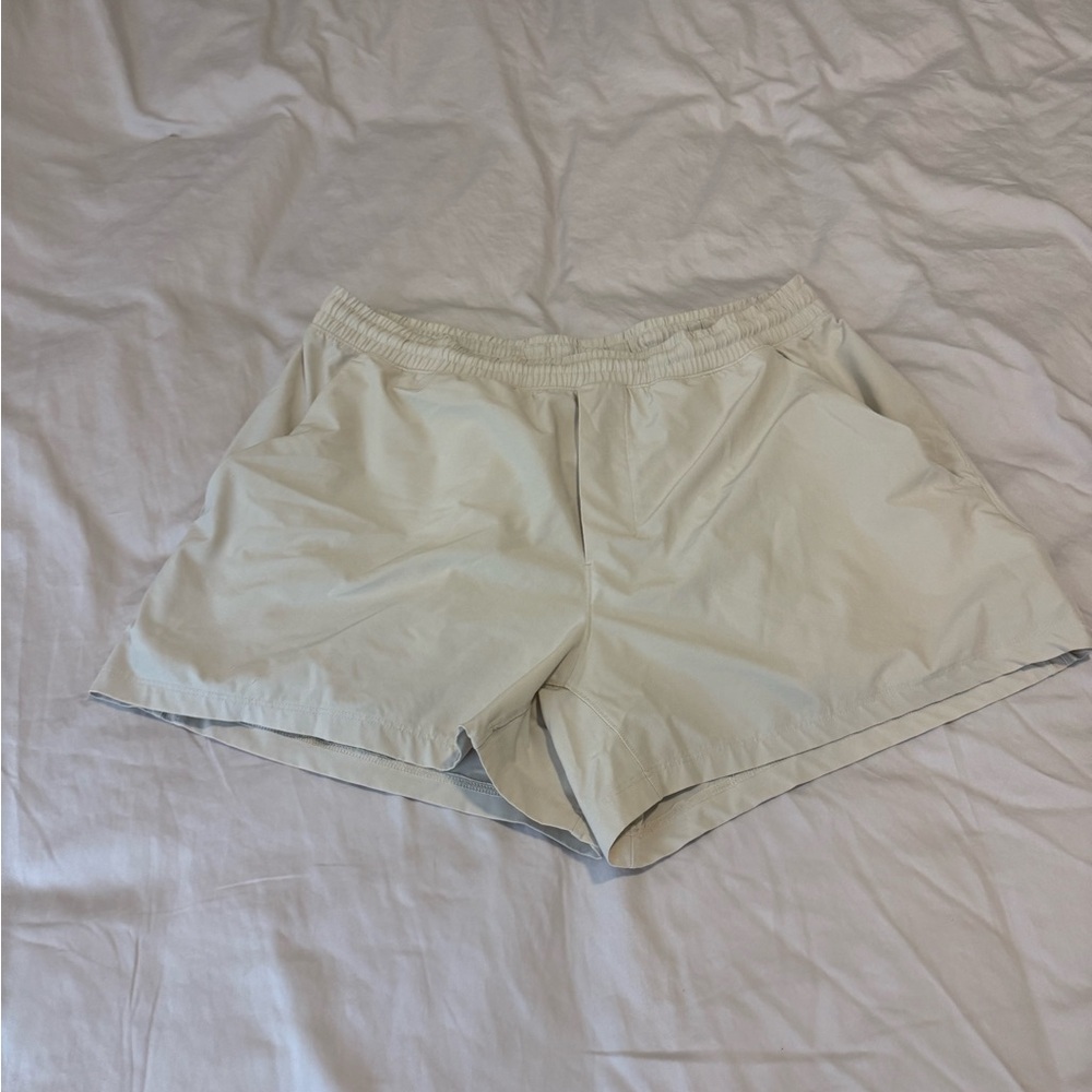 Lululemon Pace Breaker Cream Athletic Shorts